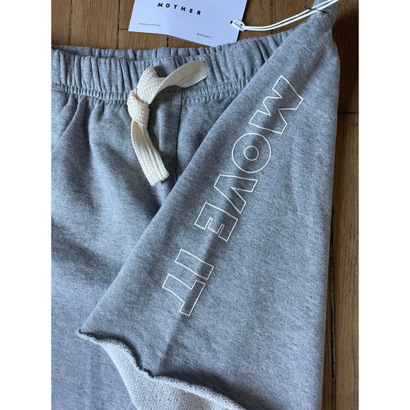 Mother Denim Bender Short Fray Gray Fleece Athletic Shorts Size XL X-Large - Picture 3 of 6